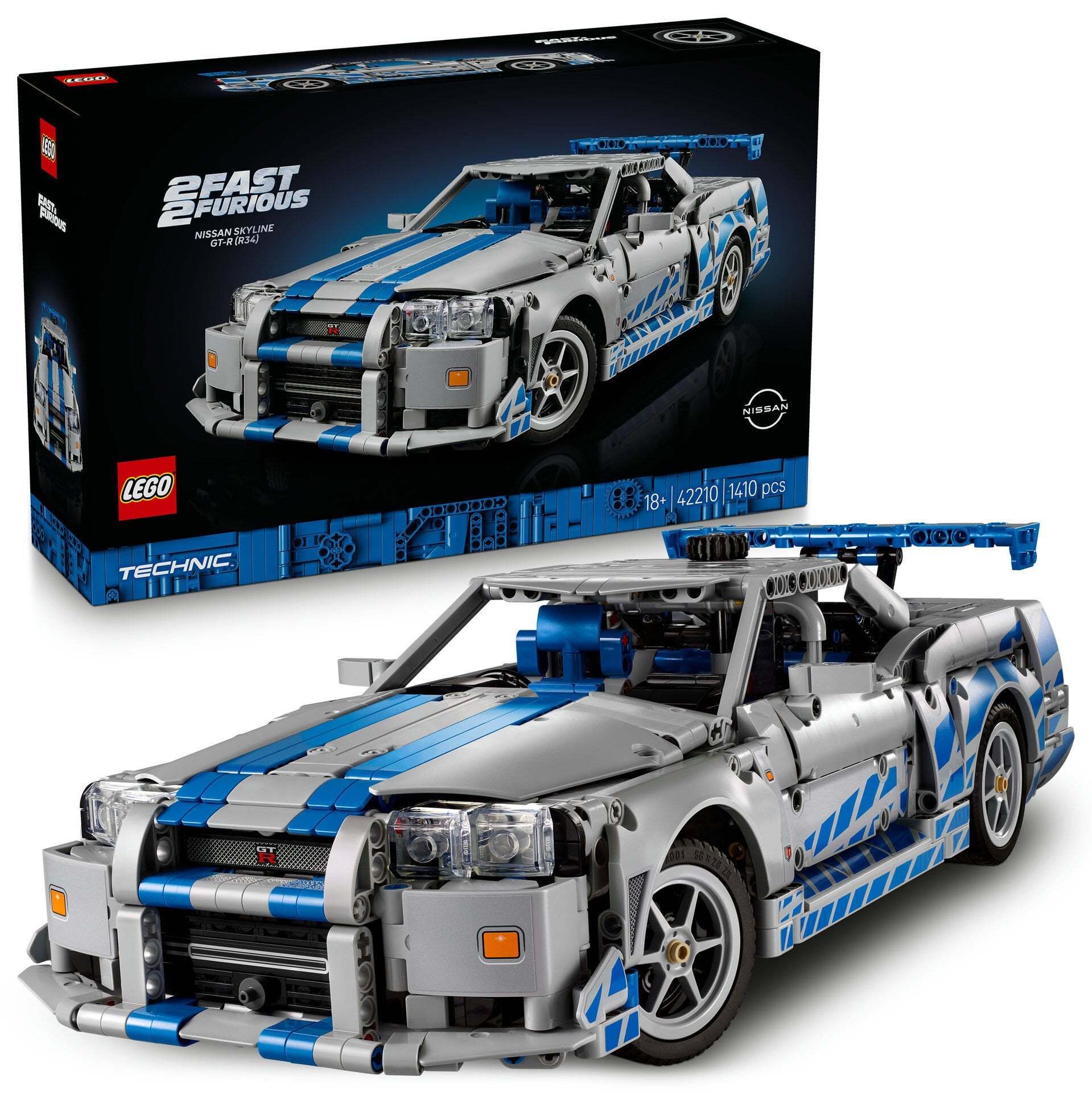 LEGO® Technic™ Daha Hızlı Daha Öfkeli Nissan Skyline GT-R (R34) Araba Modeli Seti 42210