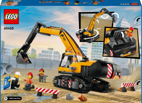 LEGO® City Sarı İnşaat Ekskavatörü Oyuncak Kazıcı 60420