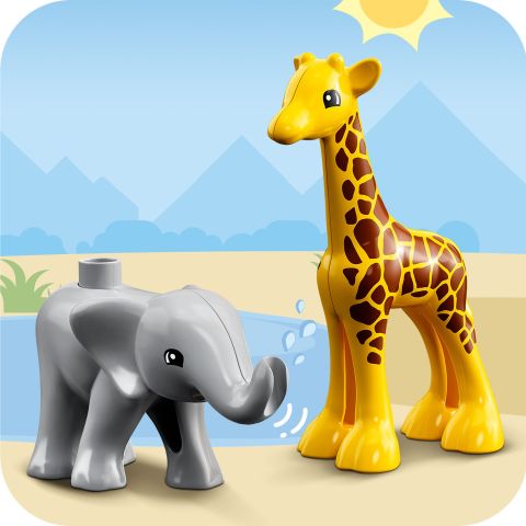 LEGO® DUPLO® Vahşi Afrika Hayvanları 10971 - 2 Yaş ve Üzeri Çocuklar için Safari Hayvanları Oyuncak Yapım Seti