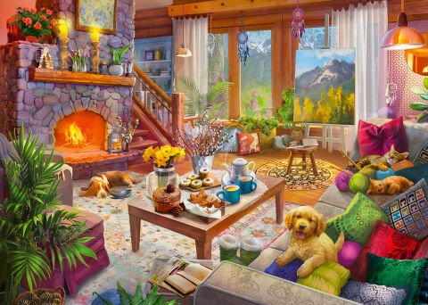 1000 Parça Puzzle Huzurlu Oturma Odası