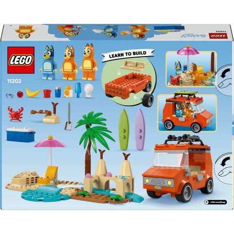 LEGO® Bluey: Bluey’nin Ailece Plaj Gezisi, Okul Öncesi Oyuncak Yapım Seti 11202