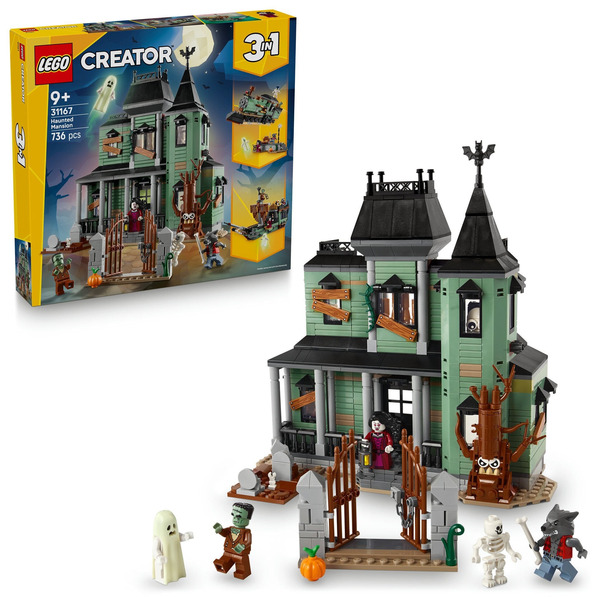 LEGO® Creator 3'ü 1 Arada Hayaletli Köşk Oyuncak Ev Yapım Seti 31167