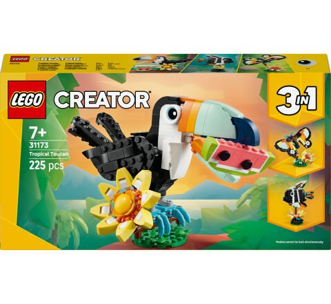 LEGO® Creator 3'ü 1 Arada Vahşi Hayvanlar: Tropikal Tukan Kuşu Figürü Oyun Seti 31173