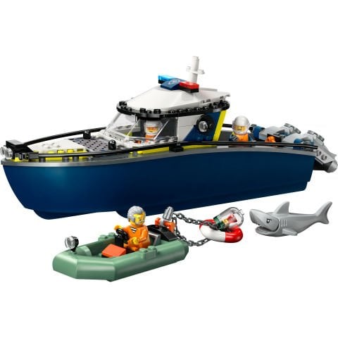 LEGO® City Polis Teknesi Takibi, Yüzer Sürat Tekneli ve Botlu 60456
