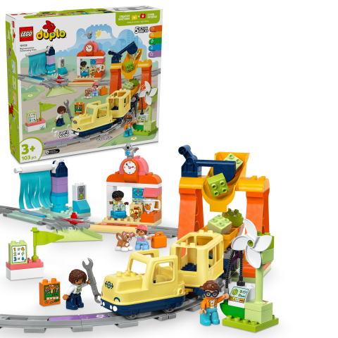 LEGO® DUPLO® Town Büyük İnteraktif Mahalle Treni 10428 - 3 Yaş ve Üzeri Çocuklar için Eğitici Oyuncak Yapım Seti