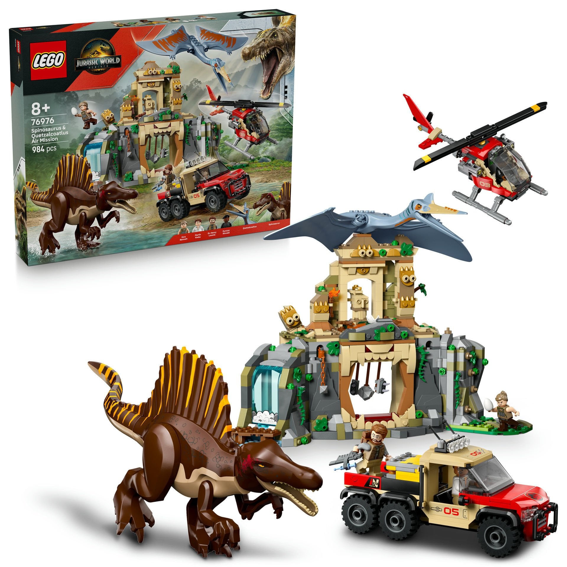 LEGO® Jurassic World Spinosaurus ve Quetzalcoatlus Hava Görevi Dinozor Oyuncağı 76976