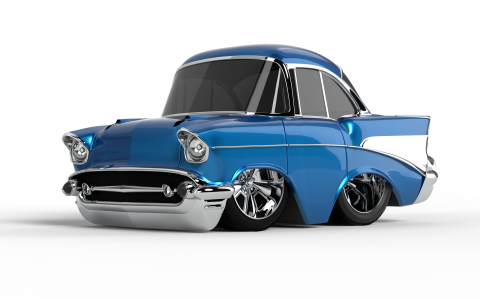 CarTuned S2 1957 Chevy Bel Air - Mavi Custom Araba