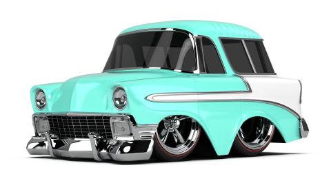CarTuned S2 1956 Chevy Nomad - Mavi Custom Araba
