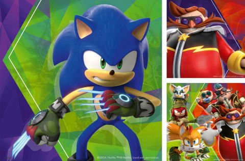 3x49 Parça Puzzle Sonic
