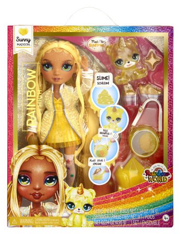 Rainbow High Sunny - Parlak Slime ve Evcil Hayvan Serisi Bebeği