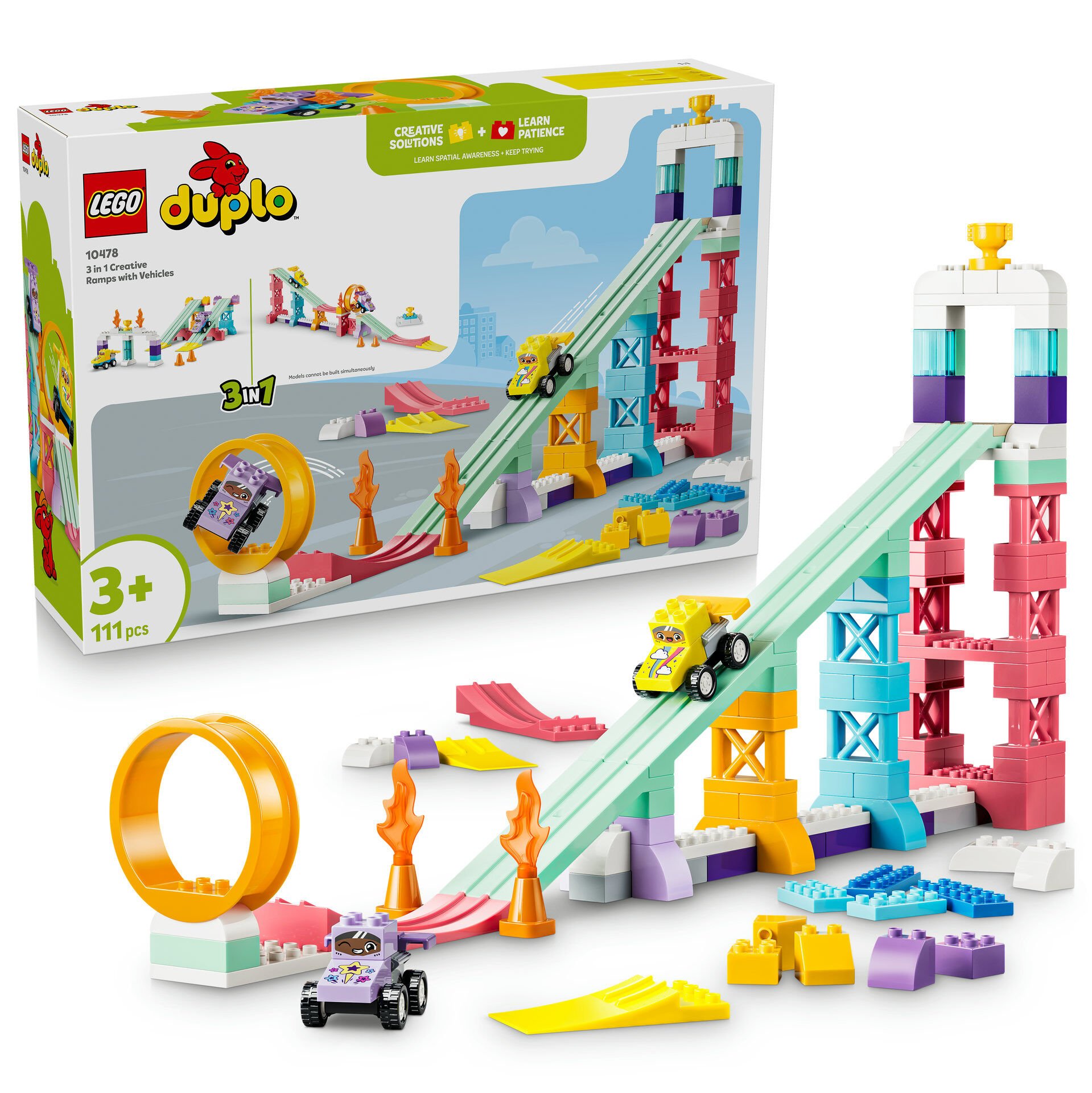 LEGO® DUPLO® Kasabası 3’ü 1 Arada Araçlarla Yaratıcı Rampalar 10478