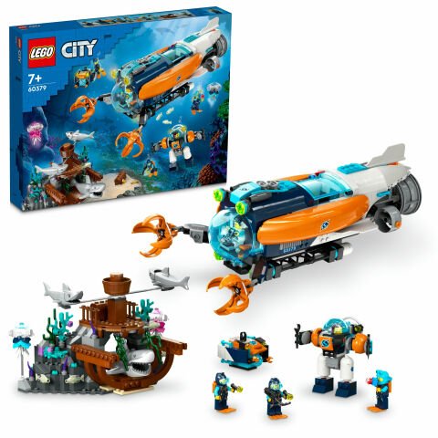 LEGO® City Derin Deniz Keşif Denizaltısı 60379 Oyuncak Yapım Seti (842 Parça)
