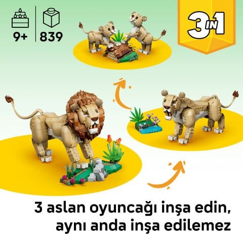 LEGO® Creator 3’ü 1 Arada Vahşi Hayvanlar: Görkemli Aslan 31386