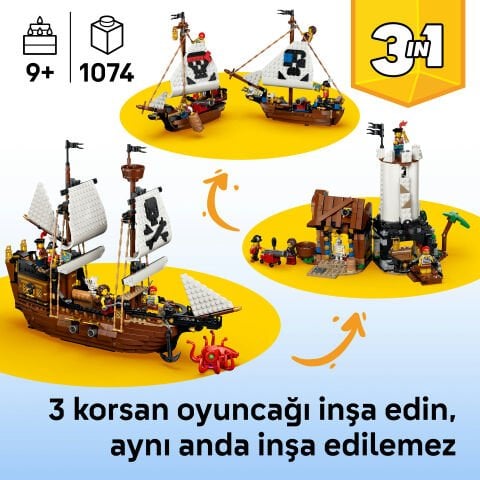 LEGO® Creator 3’ü 1 Arada İkonik Korsan Gemisi 31387