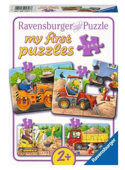 2/4/6/8 Parça Puzzle Şantiyede Hayvanlar