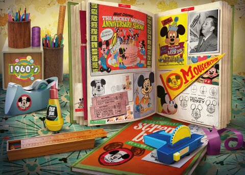 1000 Parça Puzzle Walt Disney Mickey Mouse 1960'lar