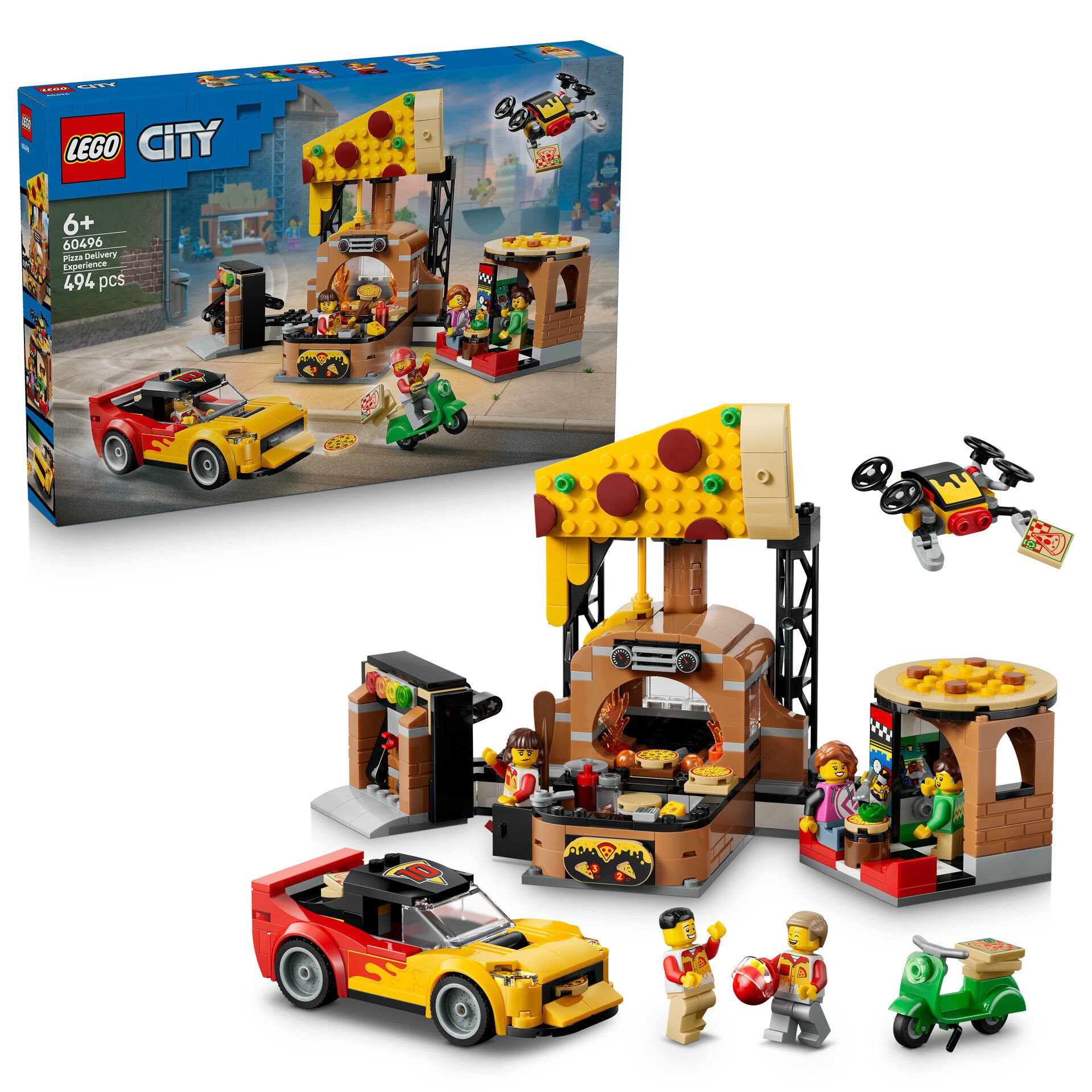 LEGO® City Araçlarla Pizza Dağıtım Deneyimi 60496