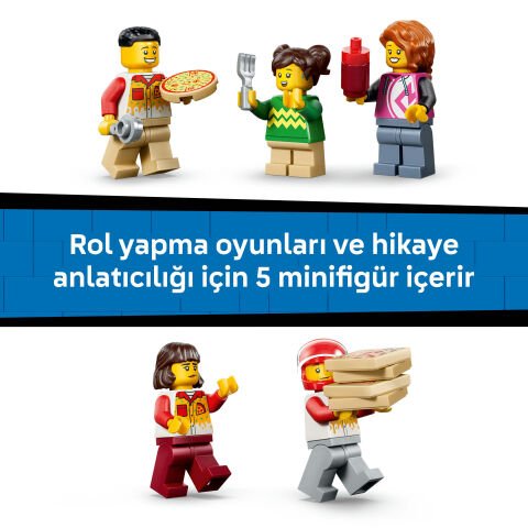 LEGO® City Araçlarla Pizza Dağıtım Deneyimi 60496