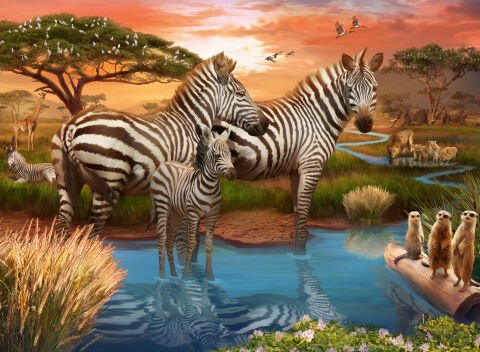 500 Parça Puzzle Zebra