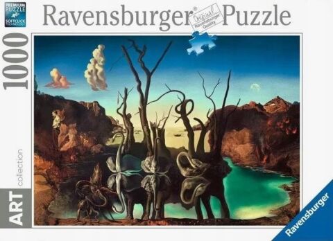 1000 Parça Puzzle Dali Filleri Yansıtan Kuğular