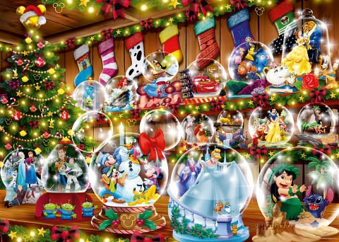 1000 Parça Puzzle Disney Yılbaşı Kar Küreleri