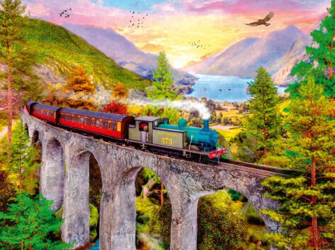 1500 Parça Puzzle Köprüde Tren