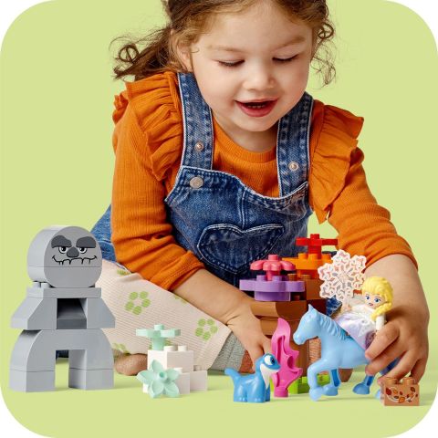 LEGO® DUPLO® | Disney Elsa ve Bruni Büyülü Ormanda 10418 - 2 Yaş ve Üzeri Çocuklar için Elsa Mini Bebek Figürü İçeren Eğitici Oyuncak Yapım Seti