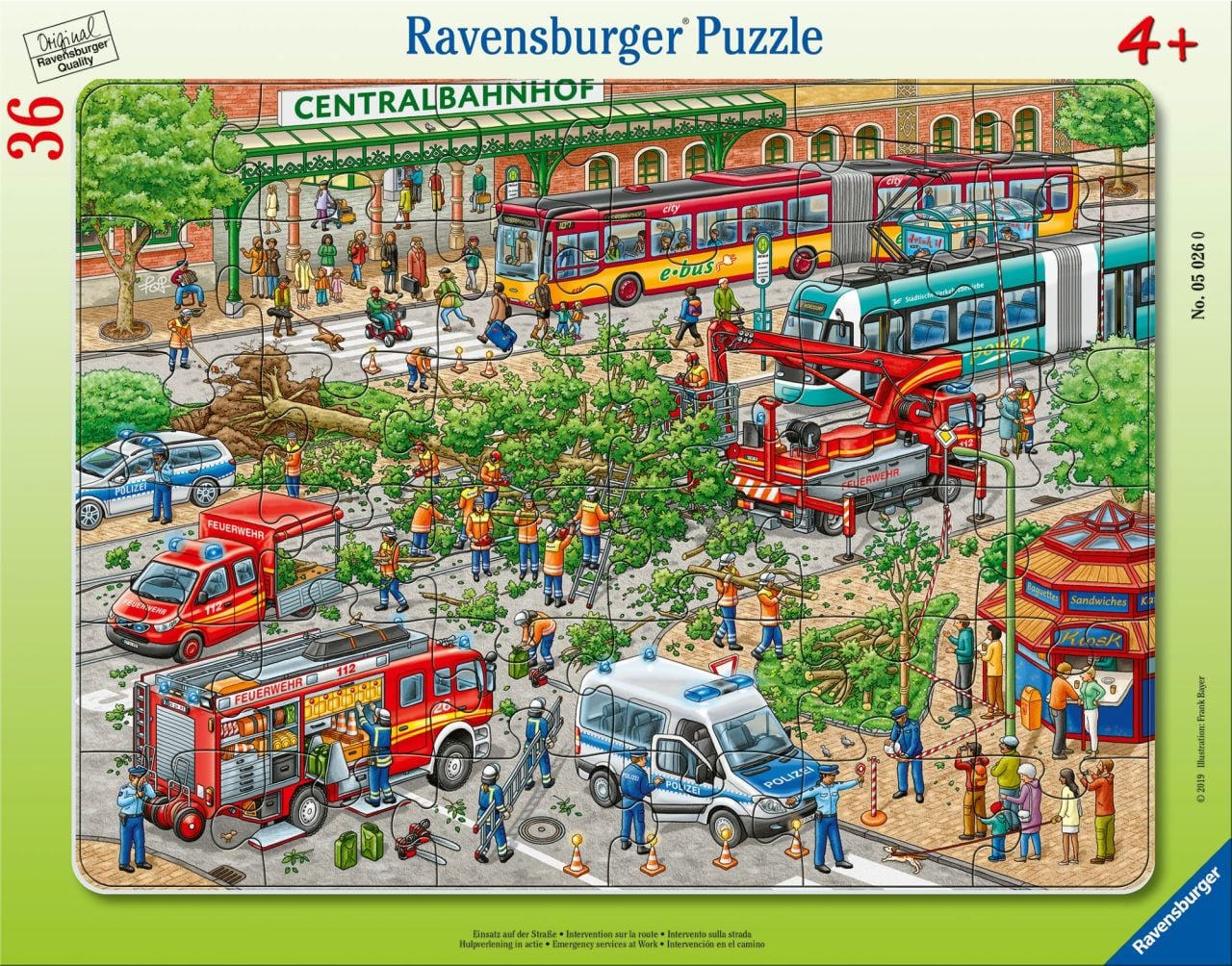 36 Parçalı Büyük Çerçeveli Puzzle Sokakta Taşıtlar
