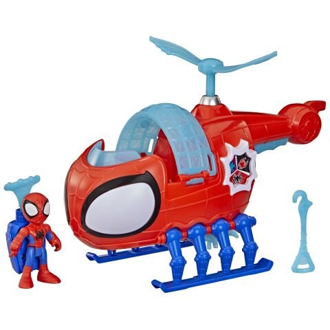 Marvel Spidey and His Amazing Friends Team Spidey Copter, 7,6 cm Oyuncak Araçlı Aksiyon Figürü