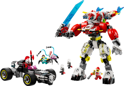 LEGO® DREAMZzz™ Cooper'ın Kaplan Robotu ve Zero'nun Hot Rod Arabası Oyuncağı 71497
