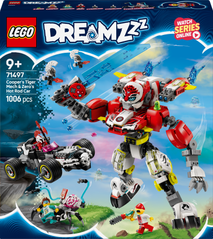 LEGO® DREAMZzz™ Cooper'ın Kaplan Robotu ve Zero'nun Hot Rod Arabası Oyuncağı 71497