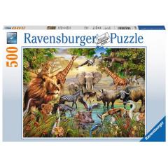 500 Parça Puzzle Göl çevresindeki vahşi hayvanlar