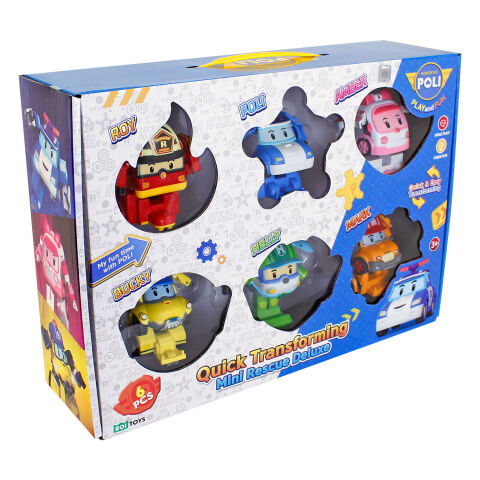 Robocar Poli Quick Transforming Mini Rescue Deluxe Araçlar 6'lı