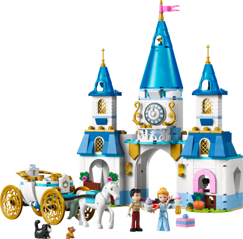 LEGO® ǀ Disney Princess Sindirella’nın Şatosu ve At Arabası Yapım Seti 43275
