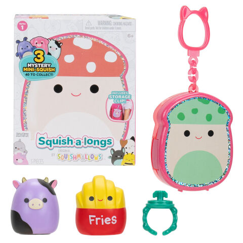 Squish-a-longs 3 Figür + Yüzük Çantalı Sürpriz Paket Seri 1