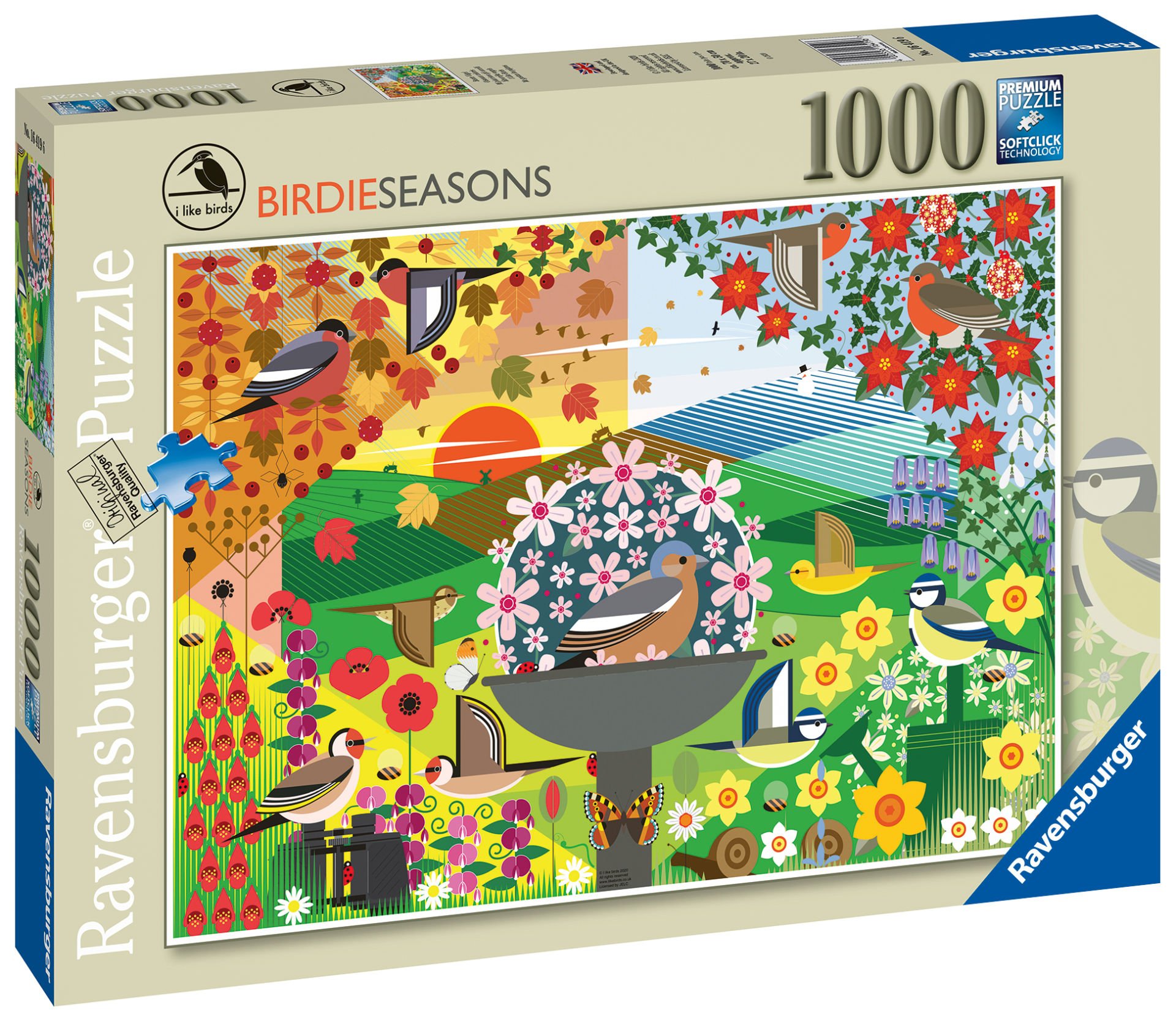 1000 Parça Puzzle Kuşlar ve Çiçekler