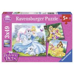 3x49 Parça Puzzle Walt Disney Belle Cinderella Rapunzel