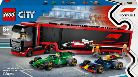 LEGO® City RB20 ve AMR24 F1® Arabalı F1® Kamyonu Yarış Taşıma Seti 60445