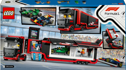 LEGO® City RB20 ve AMR24 F1® Arabalı F1® Kamyonu Yarış Taşıma Seti 60445