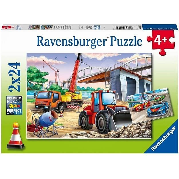 2x24 Parça Puzzle Kepçe ve Arabalar
