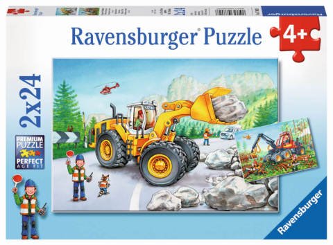 2x24 Parça Puzzle Ekskavatör ve Traktör