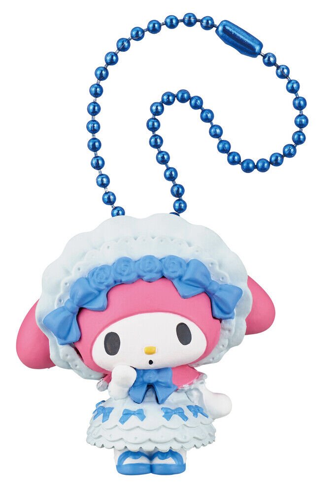 Twinchees My Melody ve Kuromi Mavi Şirin Elbiseli Anahtarlık Figür Serisi