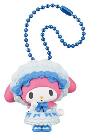 Twinchees My Melody ve Kuromi Mavi Şirin Elbiseli Anahtarlık Figür Serisi