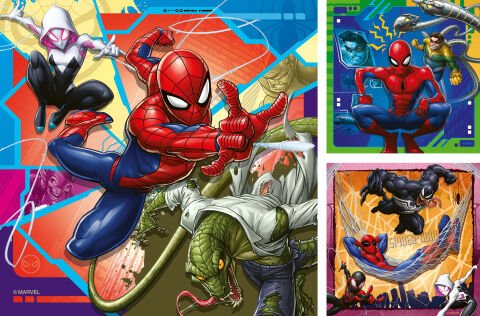 3x49 Parça Puzzle Marvel Spider Man