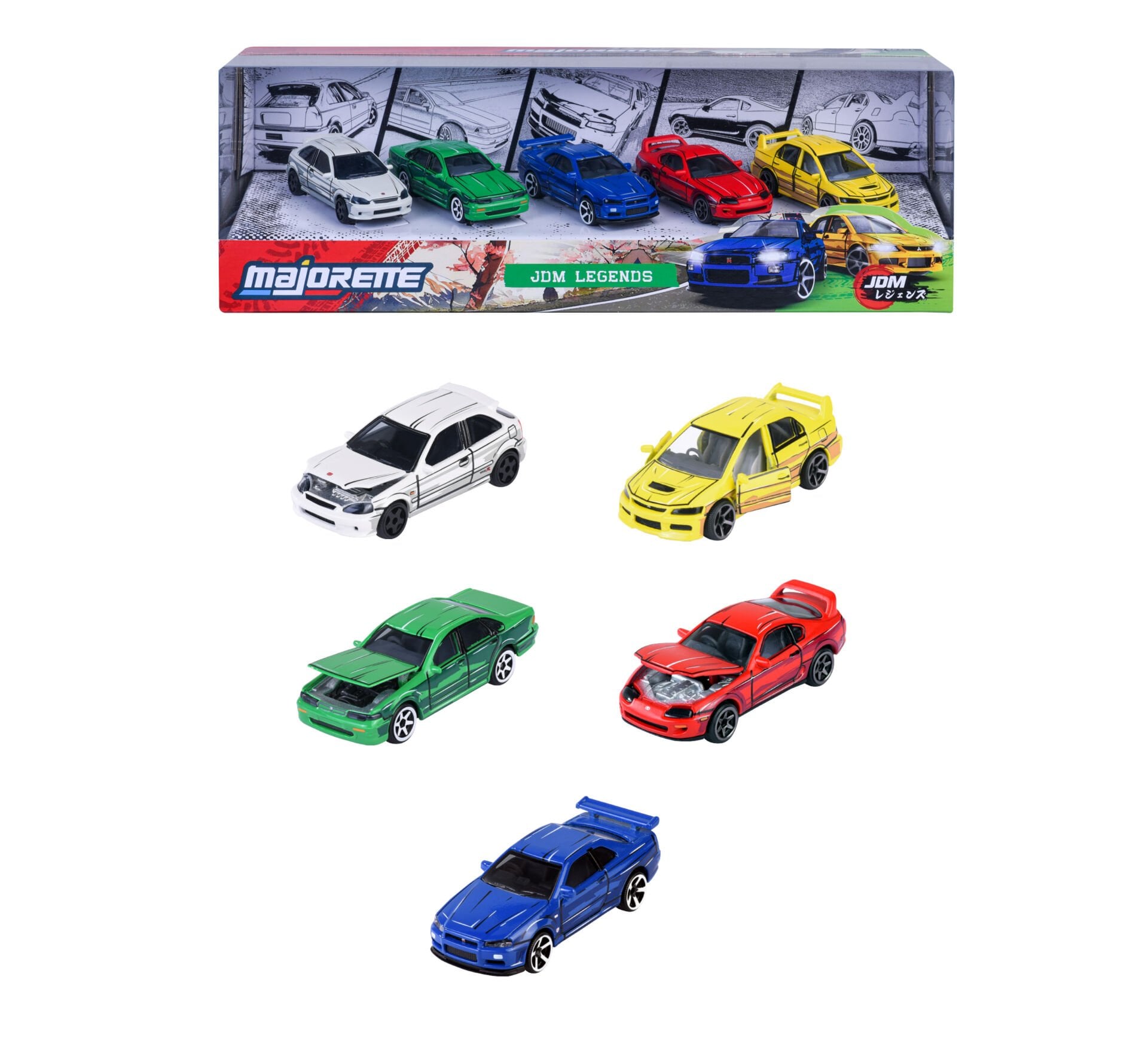Majorette Japan Series 5'li Hediye Seti Die-Cast ( Metal ) 1:64 Ölçek, 7,5 Cm