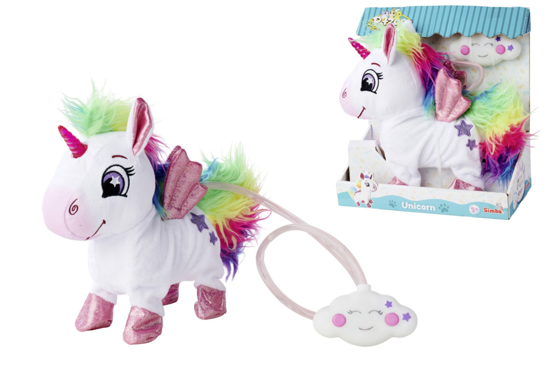 PetZoo Rainbow Unicorn Peluş Figürü 19 Cm
