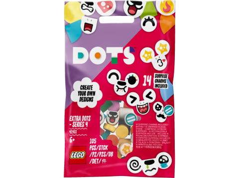 LEGO® DOTS Ekstra Tamamlayıcı Parça Seti Seri-4 41931 - Çocuklar için Kendin Yap Dekoratif Aksesuar Yapım Parçaları (105 Parça)