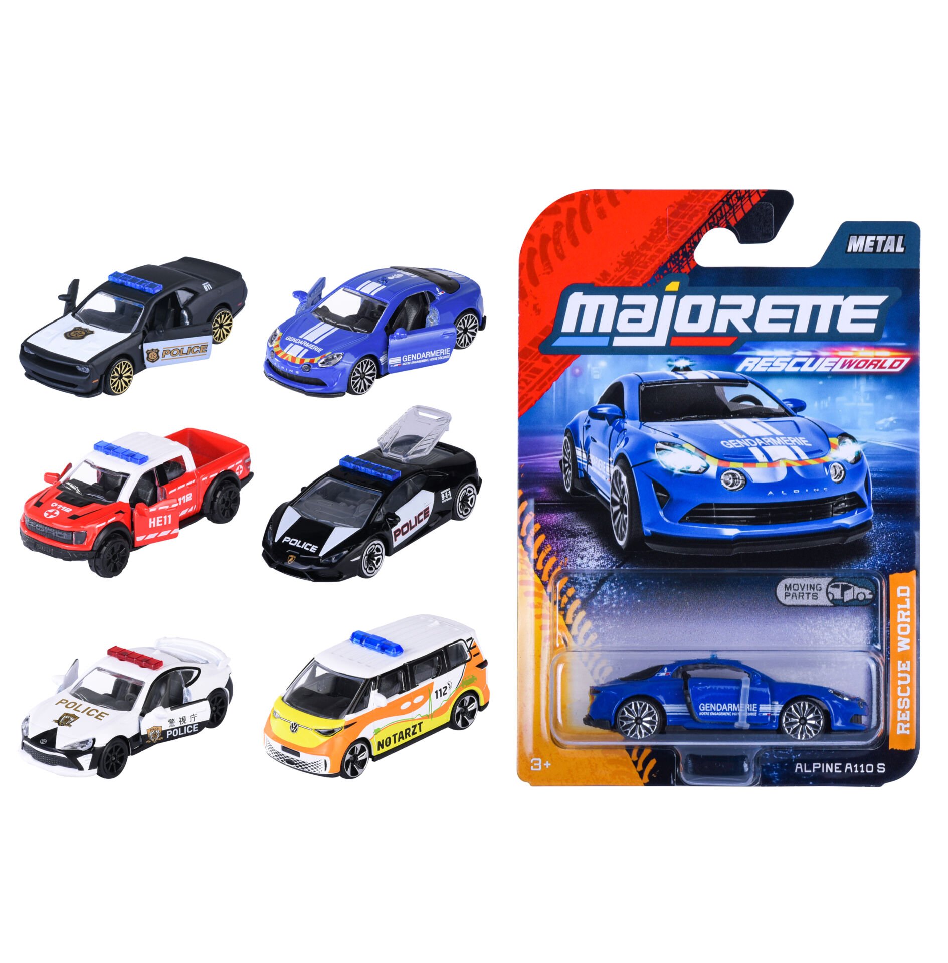 Majorette Rescue World Premium Serisi Model Araçları Tekli Paketleri Die-Cast ( Metal )7,5 cm, 1:64 Ölçek