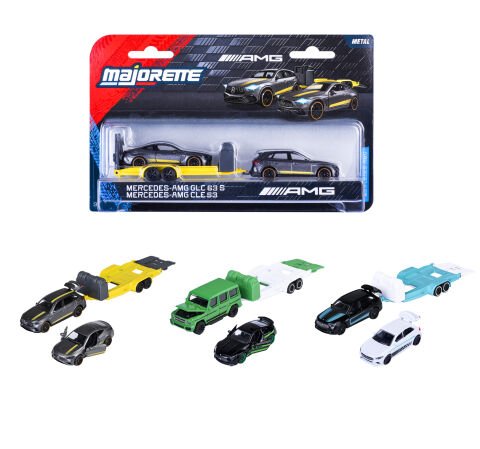 Majorette Mercedes-AMG Deluxe Trailer Serisi, Die-Cast ( Metal ), 1:64 Ölçek, 19 cm