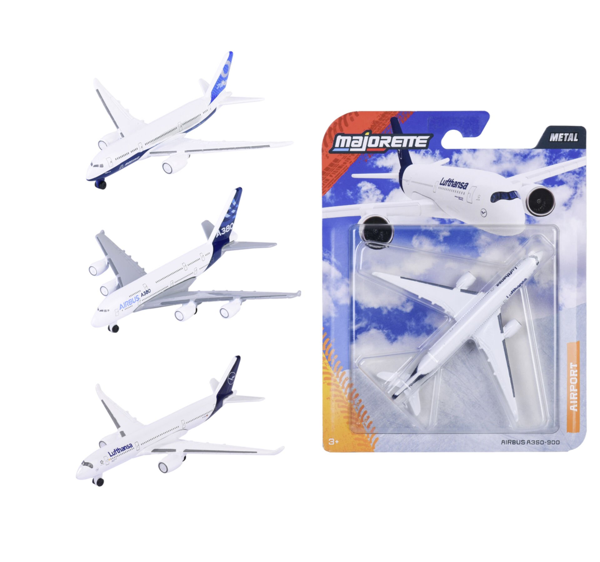 Majorette Uçak Modelleri Tekli Araç Paketleri,  Die-Cast ( Metal ), 11 cm; 1:64 Ölçek